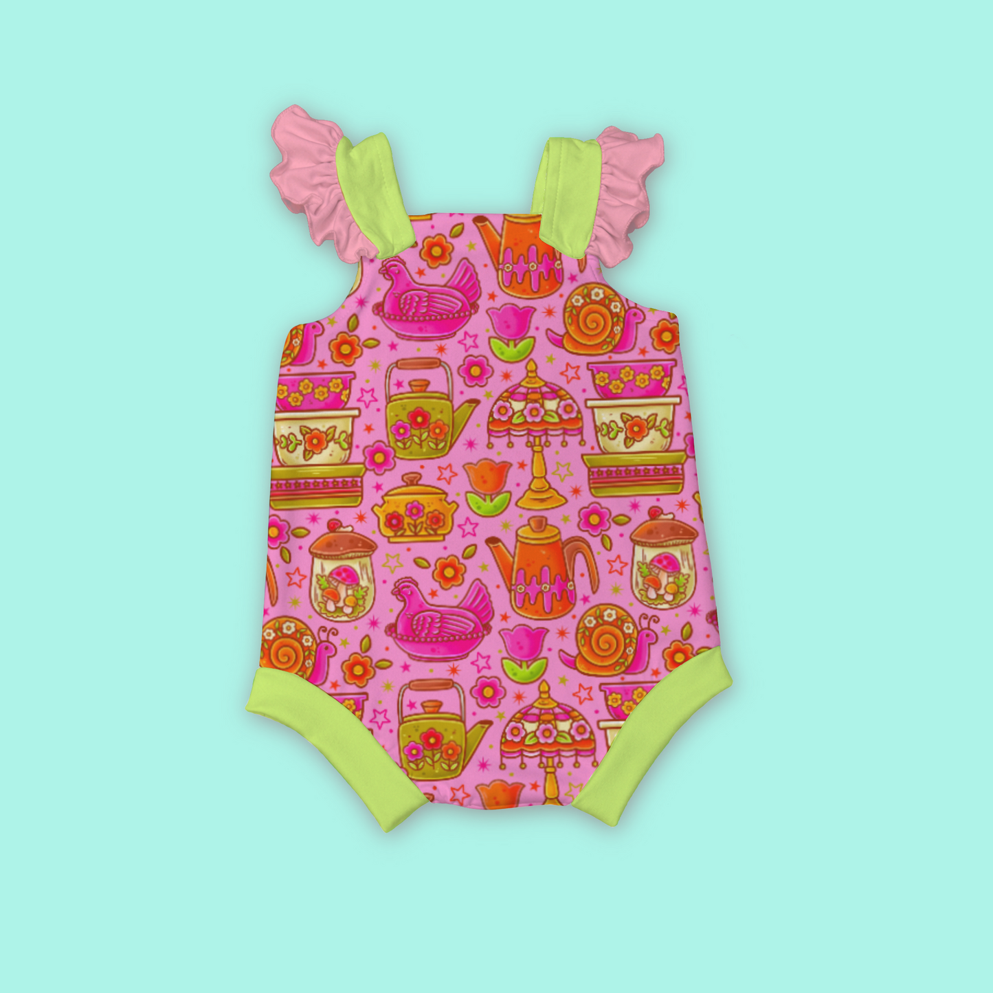Ruffled Overall Shorties