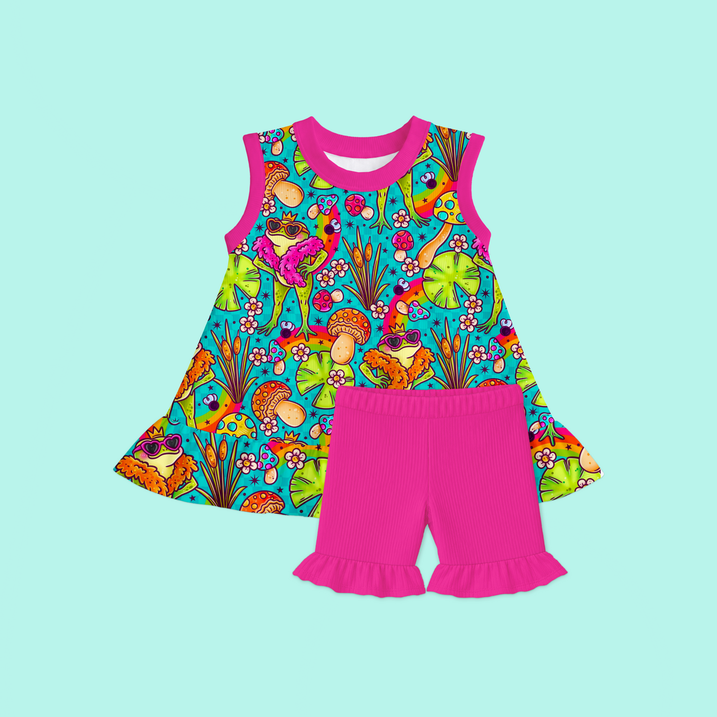 Ruffle Swing Tank with Ruffle Bikers