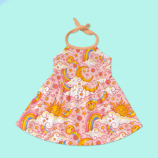 Halter Tie Twirl Dress